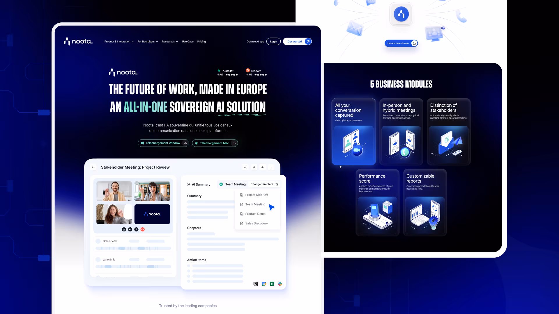 Image d'en-tête du cas client Noota par Design Elite