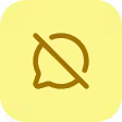 Muted bell icon indicating notifications are off on a yellow circular background.