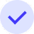Blue checkmark inside a circular light blue background.