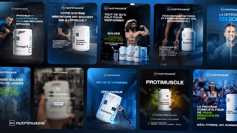 Image d'en-tête du cas client Nutrimuscle par Design Elite