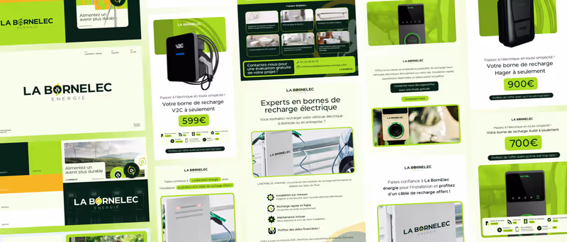 Image d'en-tête du cas client La BorneElec Énergie par Design Elite
