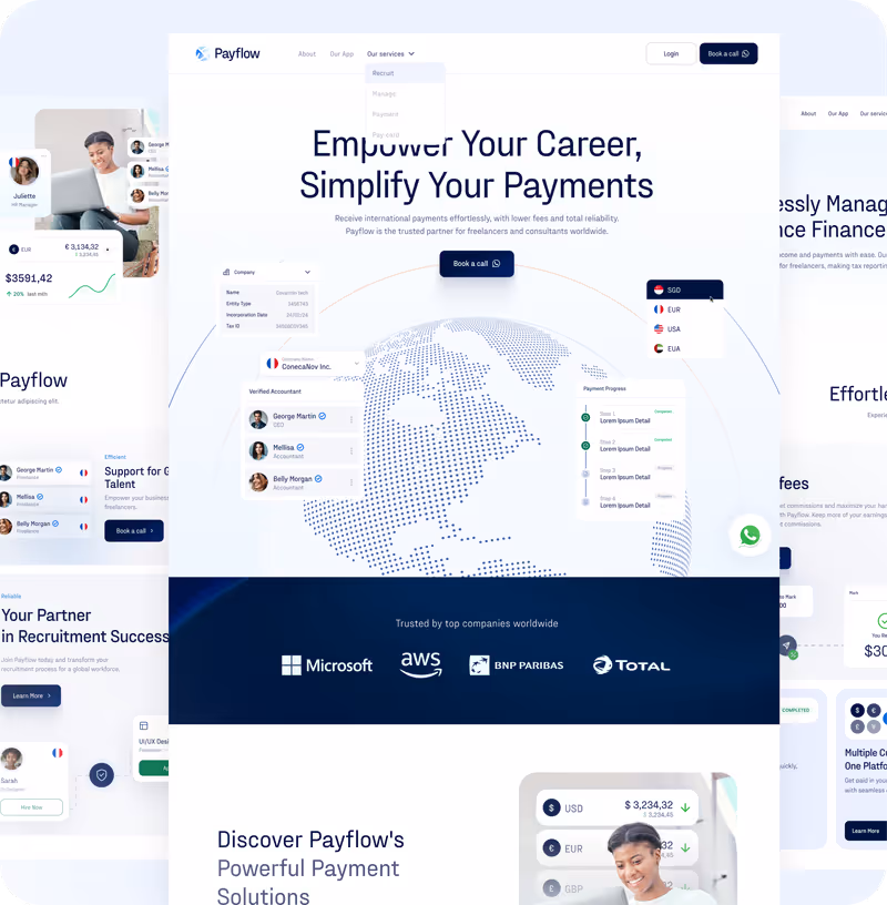 Projet Payflow réalisé par Design Elite