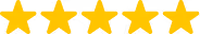 Five yellow stars in a horizontal row representing a five-star rating.